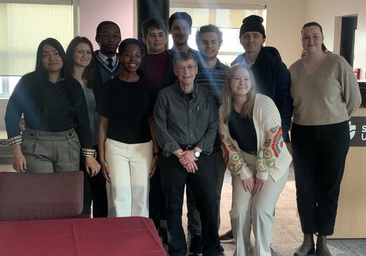 All of the students in the 2026 honours seminar pictured with Dr. Gaon